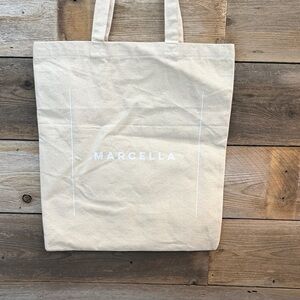 Marcella Beige Canvas Tote Bag